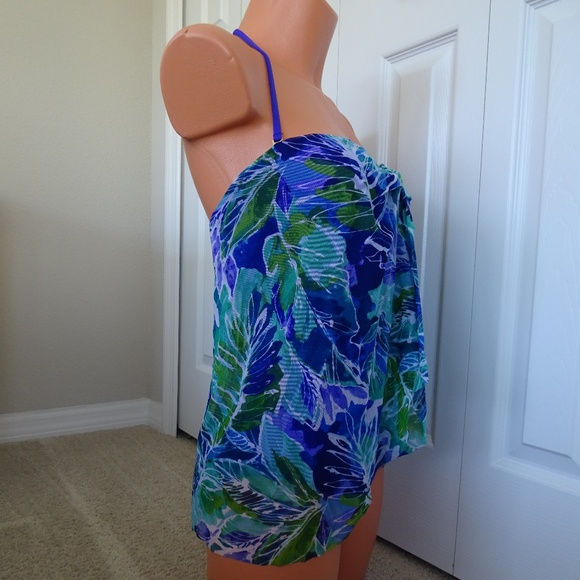 Ralph Lauren 1 Piece Lush Tropical Mesh Swimsuit - Picture 3 of 4